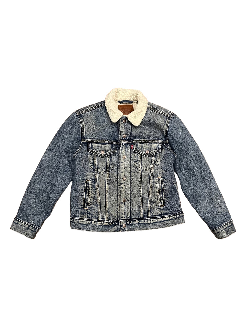 Levi's Trucker Jacket Women S Blue Jean Denim Sherpa Lined Classic Premium Line
